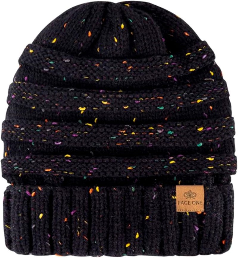 PAGE ONE Womens Winter Beanie Warm Cable Knit Hat Style Stretch Trendy Ribbed Chunky Cap - Image 2